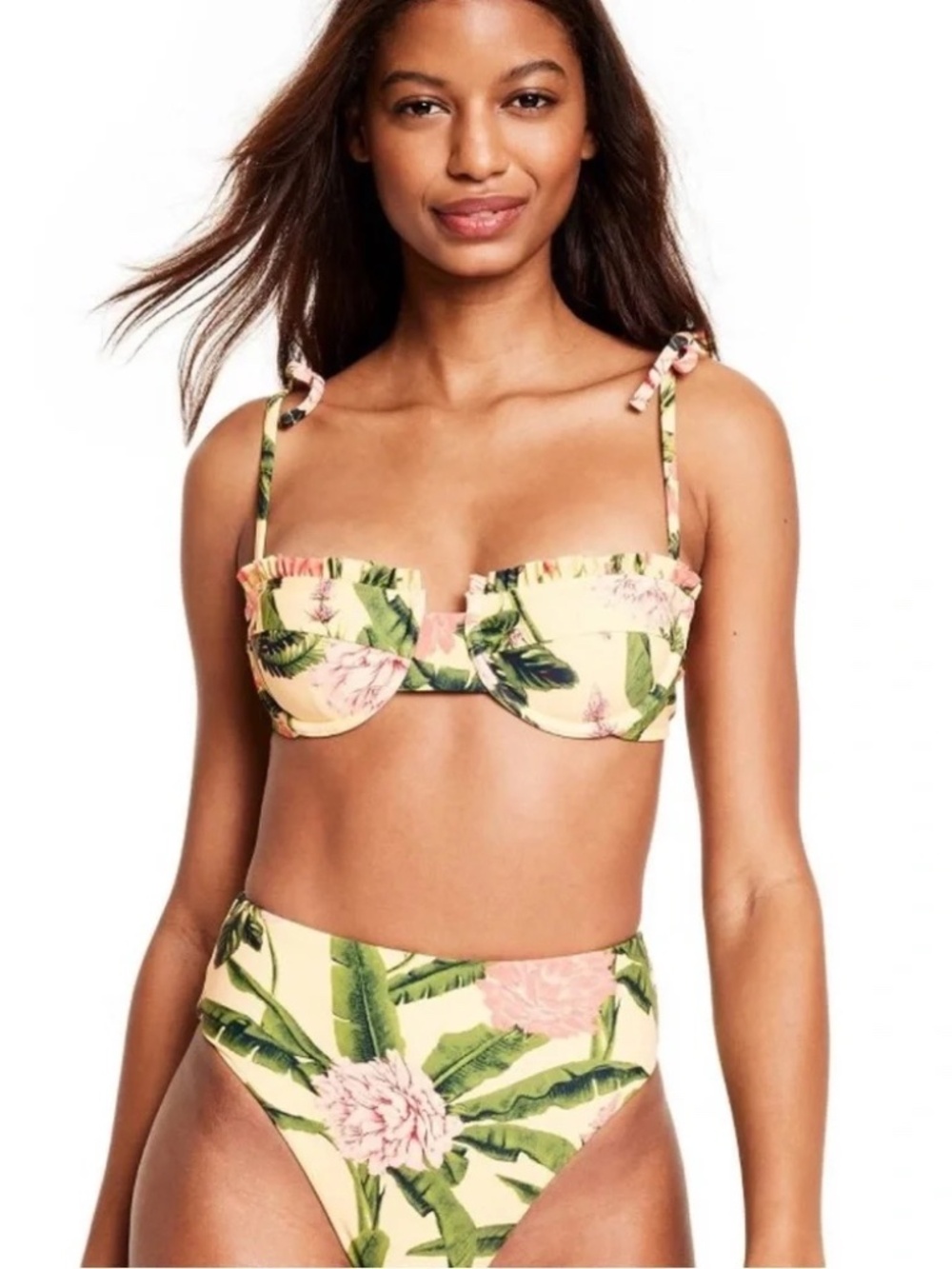 NWT Agua Bendita × Target Peony Botanical Print Underwire Bikini Set